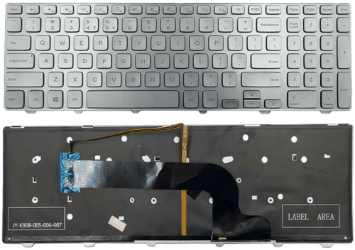  Dell Inspiron 15 7000 7537 NSK-LG0LN-A00 0KK7X9 Silver Backlit Keyboard