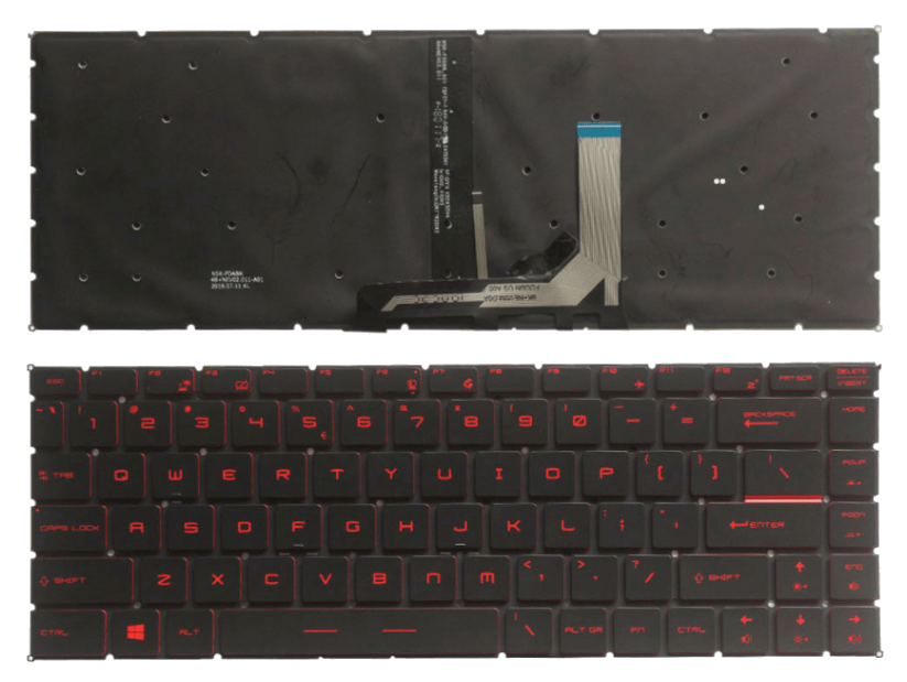 MSI GF63 8RC 8RD 9SC MS-16R1 MS-16R4 Thin Laptop Red Backlit Keyboard