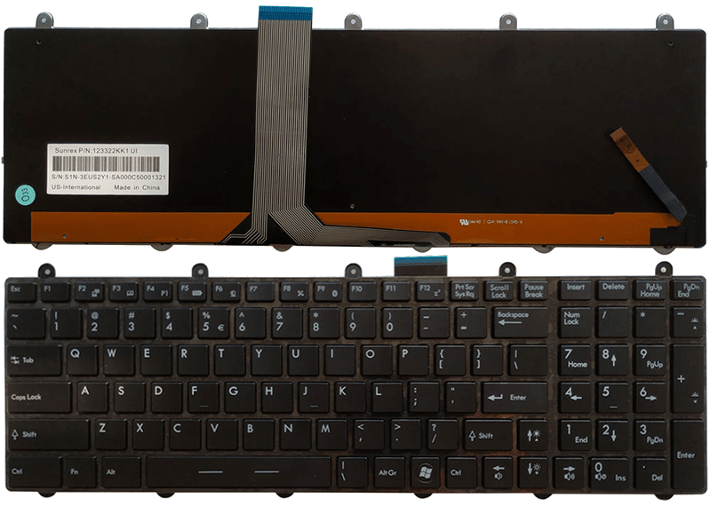MSI Apache 2PE GE60 GE70 GT60 GT70 Gaming Laptop Black Backlit RGB Keyboard