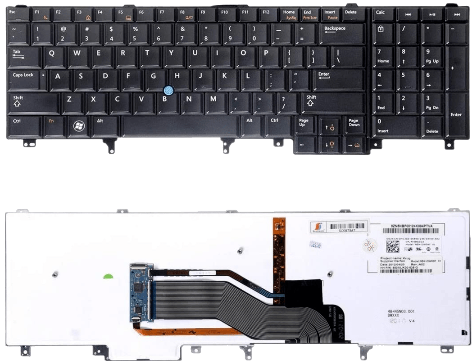  Dell Latitude Backlit US Keyboard Pointer E6520 E6530 E5520 E5520M E5530 E6540