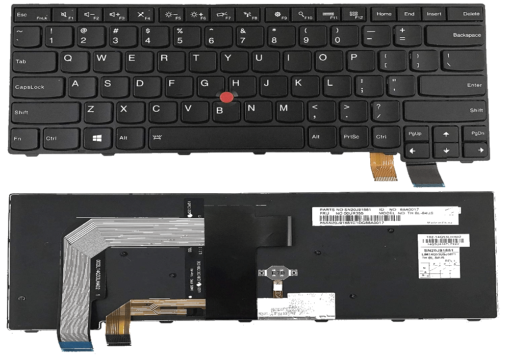Lenovo ThinkPad T460P T470P Backlit Keyboard Pointer 01EP468 SN20L82337